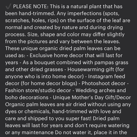 🌴 {10 Pack total }VeryLarge Organic Real Palm Leaves & Small Palm Leaves 🌴 - Picture 17 of 17